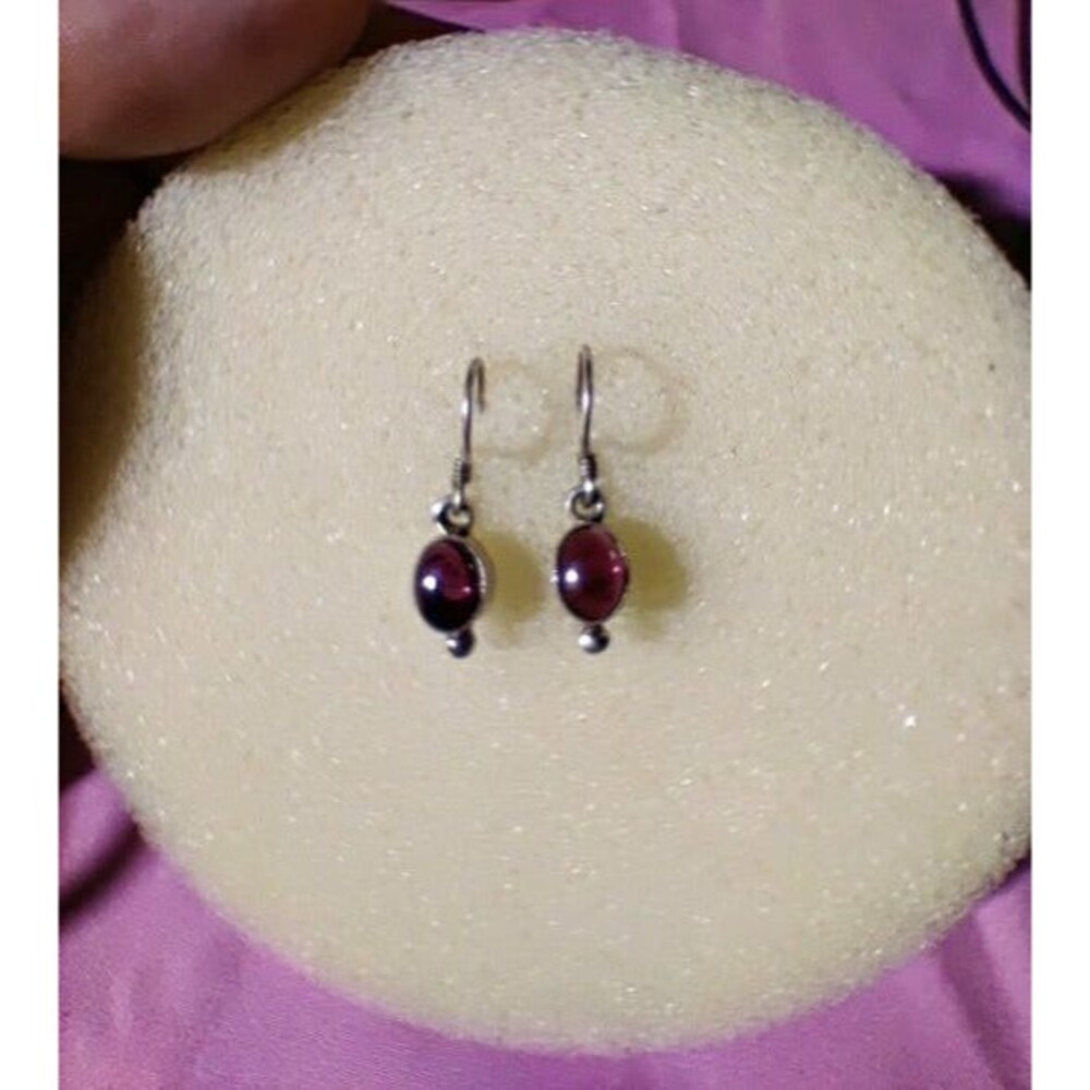 Antique Rare Purple Garnet Earrings
